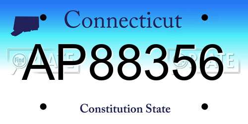 AP88356 Connecticut License Plate