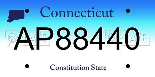 AP88440 Connecticut License Plate