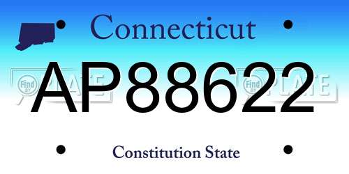 AP88622 Connecticut License Plate