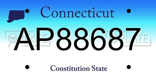 AP88687 Connecticut License Plate