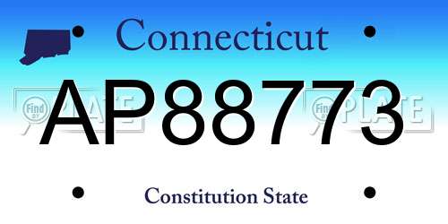 AP88773 Connecticut License Plate