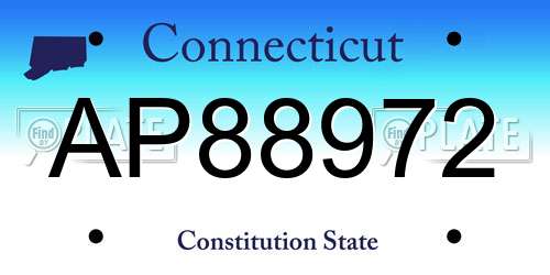 AP88972 Connecticut License Plate