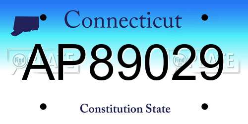 AP89029 Connecticut License Plate