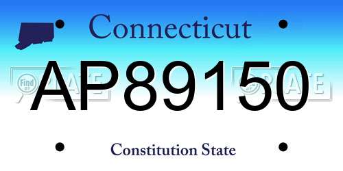 AP89150 Connecticut License Plate