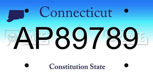 AP89789 Connecticut License Plate