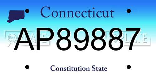 AP89887 Connecticut License Plate