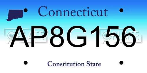 AP8G156 Connecticut License Plate