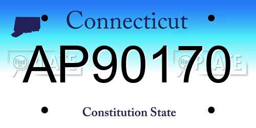 AP90170 Connecticut License Plate