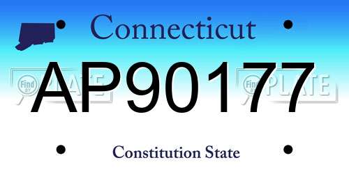 AP90177 Connecticut License Plate