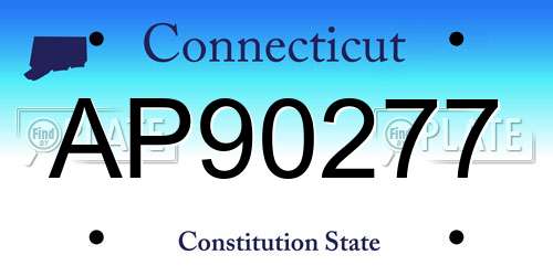 AP90277 Connecticut License Plate