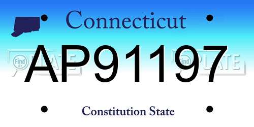 AP91197 Connecticut License Plate