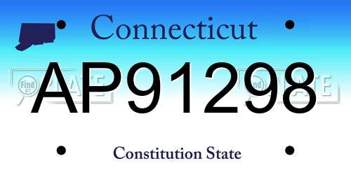 AP91298 Connecticut License Plate
