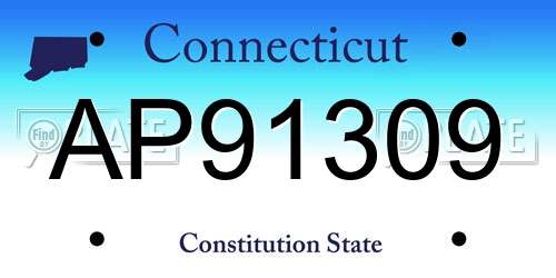 AP91309 Connecticut License Plate