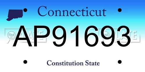 AP91693 Connecticut License Plate