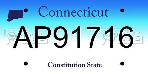 AP91716 Connecticut License Plate