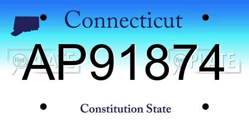 AP91874 Connecticut License Plate
