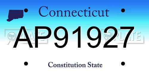AP91927 Connecticut License Plate