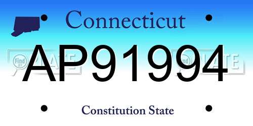 AP91994 Connecticut License Plate