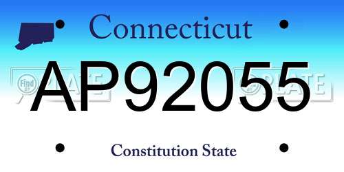 AP92055 Connecticut License Plate