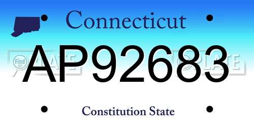 AP92683 Connecticut License Plate