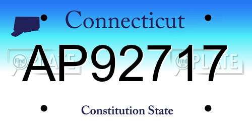 AP92717 Connecticut License Plate