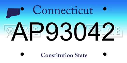 AP93042 Connecticut License Plate