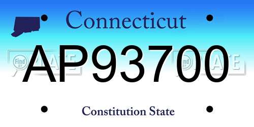 AP93700 Connecticut License Plate