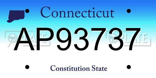 AP93737 Connecticut License Plate