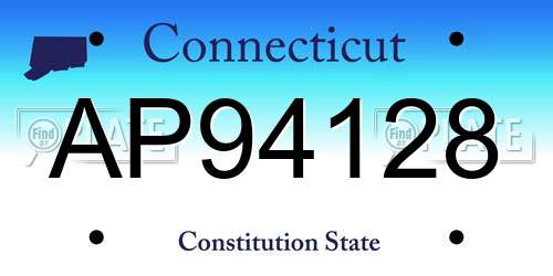AP94128 Connecticut License Plate