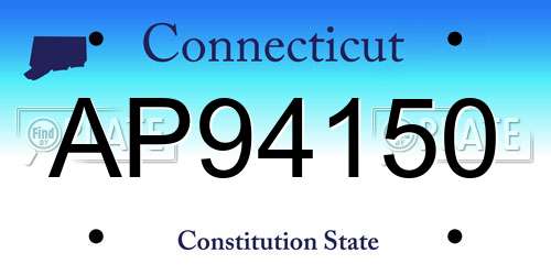AP94150 Connecticut License Plate