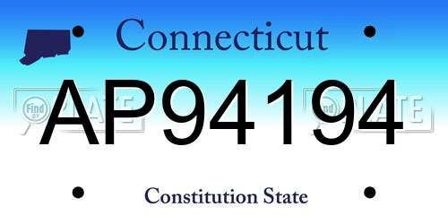 AP94194 Connecticut License Plate