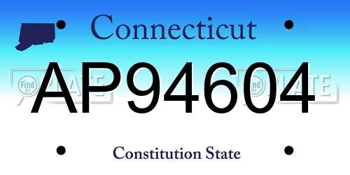 AP94604 Connecticut License Plate