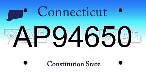 AP94650 Connecticut License Plate