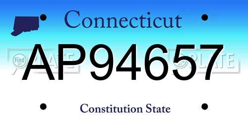 AP94657 Connecticut License Plate
