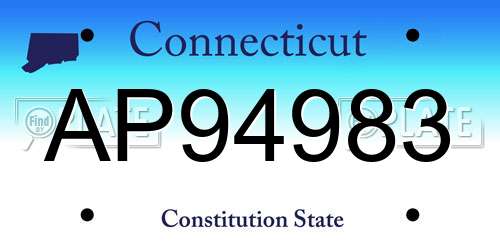AP94983 Connecticut License Plate