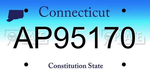 AP95170 Connecticut License Plate