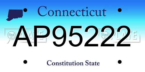 AP95222 Connecticut License Plate