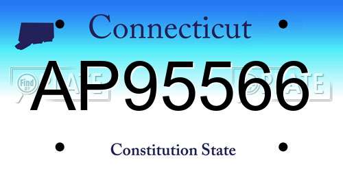 AP95566 Connecticut License Plate