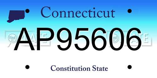 AP95606 Connecticut License Plate
