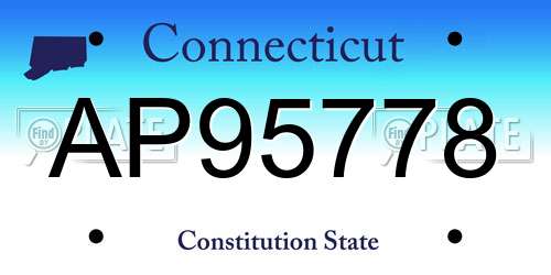 AP95778 Connecticut License Plate