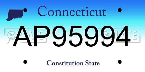 AP95994 Connecticut License Plate
