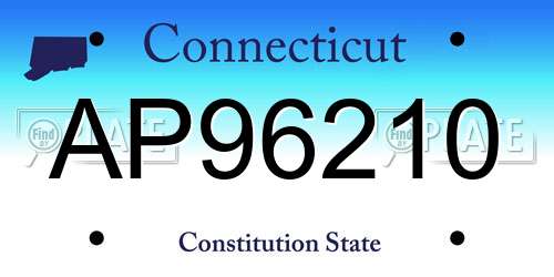 AP96210 Connecticut License Plate