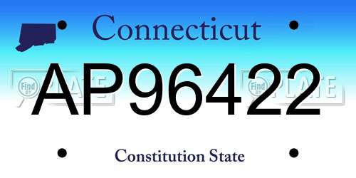 AP96422 Connecticut License Plate