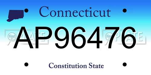 AP96476 Connecticut License Plate