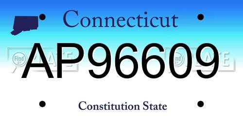 AP96609 Connecticut License Plate