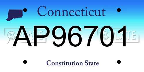 AP96701 Connecticut License Plate