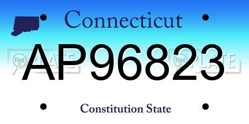 AP96823 Connecticut License Plate