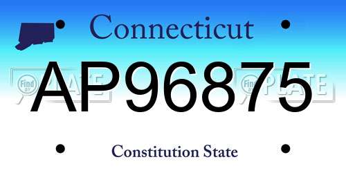 AP96875 Connecticut License Plate