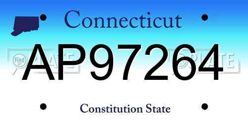 AP97264 Connecticut License Plate