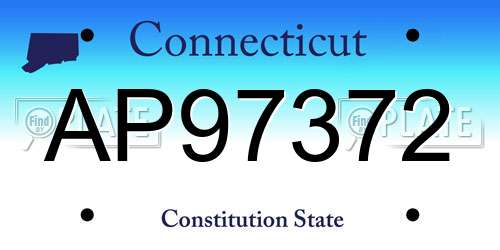 AP97372 Connecticut License Plate